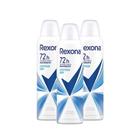 Kit com 3 Desodorantes Antitranspirantes Aerosol Feminino Rexona Cotton Dry 72 horas 150ml