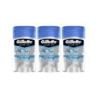 Kit com 3 Desodorantes Gillette Antitranspirante Clear Gel Cool Wave 45g
