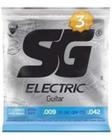 Kit com 3 Encordoamento Para Guitarra Sg 009 - Sg Strings