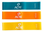 Kit com 3 Faixas Elásticas Mini Band Acte T71