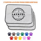 Kit com 3 Fraldas de Cães p/Chão 70x50 Sortidos 200 Lavagens - Alta Absorção - Ecológico