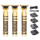 Kit com 3 Maquininhas Dragon Retro Ultra Afiado Barba Profissional Gold