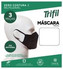 Kit com 3 Máscaras Sem Costuras Trifil (W06103) Pretas