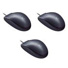 Kit com 3 Mouses Logitech M90 Óptico Com Fio USB Ambidestro 1000Dpi Plug and Play