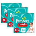 Kit com 3 pacotes de falda infantil pampers pants xg com 46 fraldas