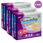 Kit com 3 Pacotes Fralda Descartável Infantil Toquinho Confort Sec Atacado Revenda Barato