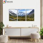 Kit Com 3 Peças 40x60 Quadros Decorativos Montanhas Paisagem