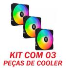 KIT com 3 peças Cooler Revenger Fan Led Rgb Pc Gabinete Cpu Gamer 3 + 4 Pinos Molex 120 mm 12 cm Ventoinha silenciosa
