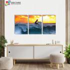 Kit Com 3 Peças Quadros Decorativos Entardecer Surfista