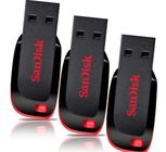 Kit Com 3 Pen Drive Sandisk Cruzer Blade Sdcz50 32Gb