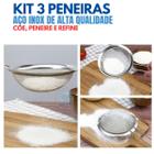 Kit Com 3 Peneiras Coador Inox Utensílios Cozinha - GiftUtil