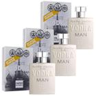 Kit Com 3 Perfumes Vodka Man Paris Elysees 100ml Eau