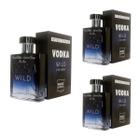 Kit Com 3 Perfumes Vodka Wild Masculino 100ml Atacado