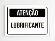 kit com 3 placas de sinalização atenção lubrificante mdf a4 - genérico