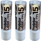 Kit Com 3 Protetor Labial e Solar Fps 15 Manteiga de Cacau Com Própolis e Vitamina E