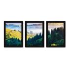 Kit Com 3 Quadros - Árvores Montanha Paisagem - 109kq02p