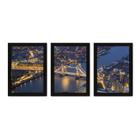 Kit Com 3 Quadros - Londres Inglaterra Mundo - 154kq02p