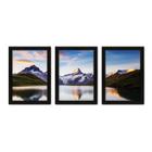 Kit Com 3 Quadros - Montanha Lago Paisagem - 171kq02p