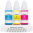 Kit Com 3 Refis de Tinta Colorida Original Canon Compatíveis com Impressoras Gi190 Gi-190 G2100 G3100 G3111 G4100