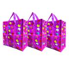 Kit com 3 Sacolas Bolsa Nylon Feira 40cm x 45cm Sacoleira Mudança com Zíper