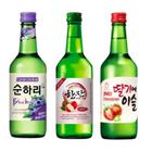 Kit com 3 Soju Bebida Coreana Blueberry, Lichia e Morango 360ml - Lotte e Hanjan