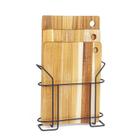 Kit com 3 Tábuas de Corte Madeira TecaI e Suporte - Stolf