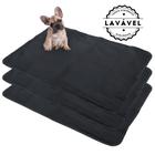 Kit com 3 Tapetes Higiênicos 100x70 Preto 200 Lavagens para cães - Alta Absorção - Ecológico