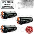 Kit Com 3 Toner Compatível Para Cf283a CF283A 283A 83A M125 M201 M225 M127FN M127FW