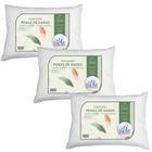 Kit com 3 Travesseiros Mix de Penas e Fibras Siliconizadas