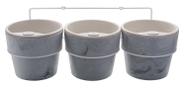 Kit com 3 Vasos Autoirrigaveis Cor Concreto Fechado - Ou