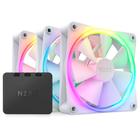 Kit Com 3 Ventoinhas NZXT, 120mm, RGB, Branco - RF-R12TF-W1