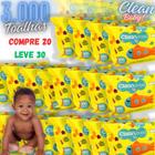 Kit com 30 Lenços/Toalhas Umedecidas Clean Baby/3000 Unidades Extrato de Camomila