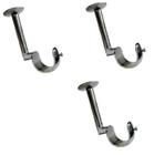 kit Com 3Suporte De Teto Para Varão 28mm 1Furo Cromado Alongado