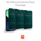 Kit Com 3UN Película Fosca Privacidade Flexível Protetoras Para Iphone 14