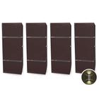Kit com 4 Arandelas na cor Marrom Retangular 2 Frisos 2 Focos Soquete E27 - Bivolt Externa Mf116