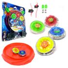 Kit com 4 Beyblade Metal, Lançador e Arena