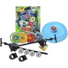 Kit Com 4 Beyblade Metal Led + 2 Lançador + 1 Arena - Lianfa Toys