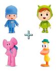 Kit Com 4 Bonecos De Vinil Cardoso. (pocoyo+nina+elly+pato)