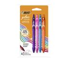 Kit Com 4 Canetas Em Gel Ponta Fina Quick Dry Bic