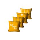 Kit com 4 Capas de Almofadas Lar Doce Lar Amarelo - Mdecore