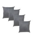 Kit com 4 Capas para Almofadas Decorativas Cinza Suede