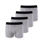 Kit com 4 Cuecas Boxer Box Try Basics Algodão Cotton Lisa Básica Casual Moda Masculina