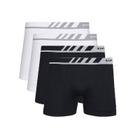 Kit com 4 Cuecas Boxer Branco/Preto Lupo 671-002