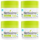 Kit Com 4 Desodorantes Creme Fragrância Fresh Herbíssimo 55g