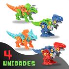 Kit Com 4 Dinossauro Monta e Desmonta Dino Robô Velociraptor Ferramenta Chave Didático Infantil - WE COMPANY