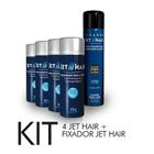 KIT com 4 Jet Hair Branco + Shampoo + Tonico