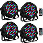 Kit com 4 Luzes de Palco LED LaLuceNatz RGB - 36 LEDs com Controle de Som