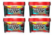 Kit Com 4 Massa De Polir Tira Riscos Luxcar 500g