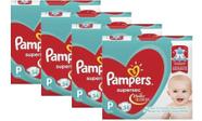 Kit Com 4 Pacotes Fraldas Pampers Supersec P Atacado Barato