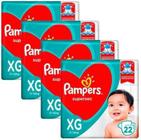 Kit Com 4 Pacotes Fraldas Pampers Supersec XG Atacado Barato